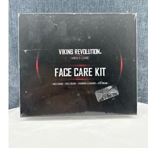 Viking Revolution Men's Face Care Kit Sealed Grooming Gift Set Face Scrub Cream